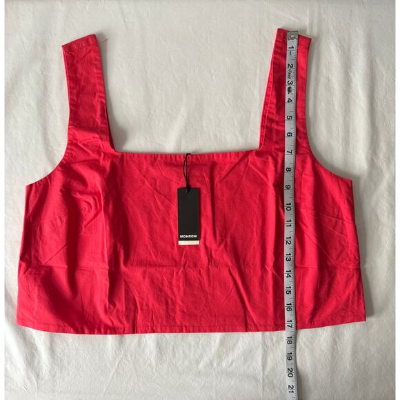 MONROW Poplin Tank in Fire Coral Size L - Picture 9 of 10